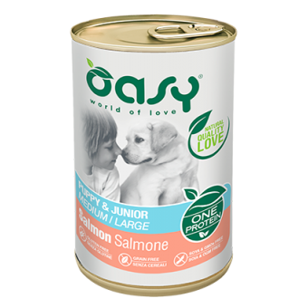 Oasy One Protein Puppy&Junior Medium-Large Salmone 400gr