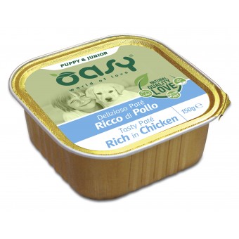 Oasy Delizioso Patè Ricco di Pollo per Cuccioli 150g