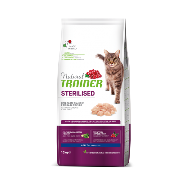 Natural Trainer Sterilised Adult con Carni Bianche 10Kg