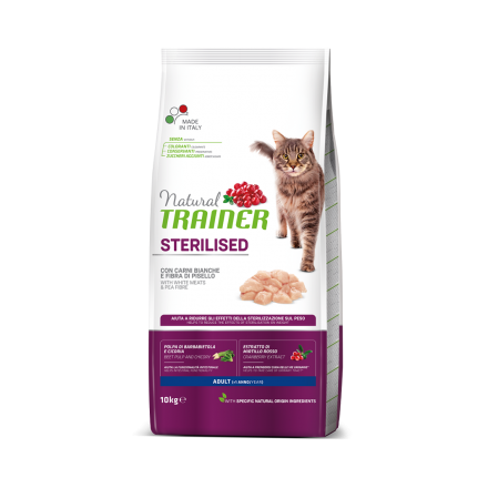 Natural Trainer Sterilised Adult con Carni Bianche 10Kg