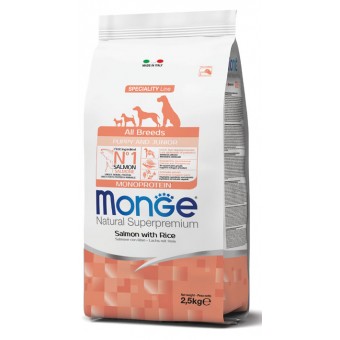 Monge Puppy&Junior All Breeds Salmone con Riso 12Kg