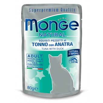 Monge Natural Squisiti pezzetti di Tonno con Anatra 80g