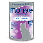 Monge Natural Deliziosi pezzetti di Tonno con Manzo 80g