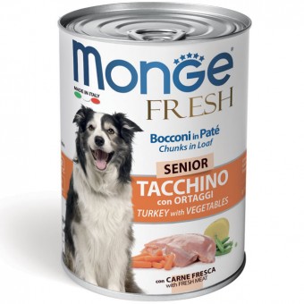 Monge Fresh Bocconi in Paté Senior Tacchino con Ortaggi 400g