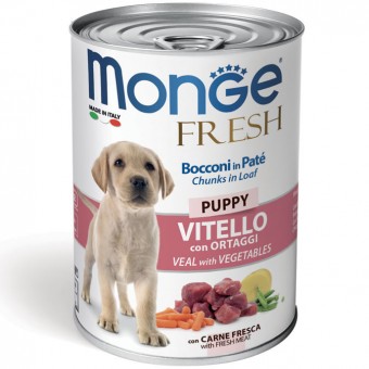 Monge Fresh Bocconi in Paté Puppy Vitello con Ortaggi 400g