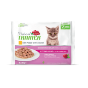 Natural Trainer Kitten&Young Bocconcini in salsa con Pollo 4X85gr