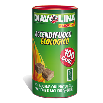 Diavolina Accendifuoco Ecologico 100 Cubi