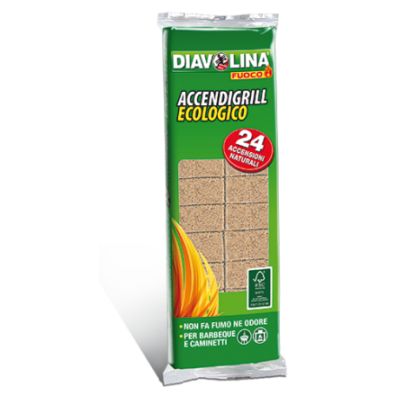 Diavolina Accendigrill Ecologico 24 pezzi