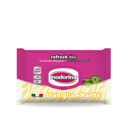 Salviette detergenti Inodorina Refresh Bio Vaniglia e Karité 30 pezzi