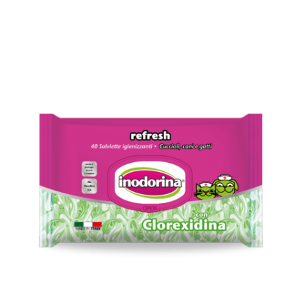 Salviette detergenti Inodorina Refresh con Clorexidina 40 pezzi