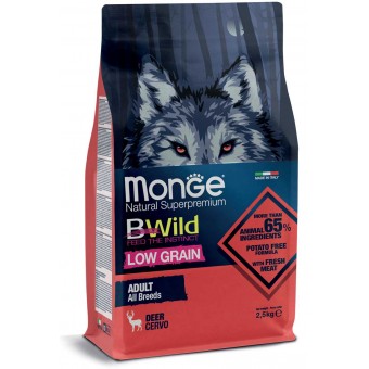 Monge BWild Low Grain Adult All Breeds Cervo 2.5Kg