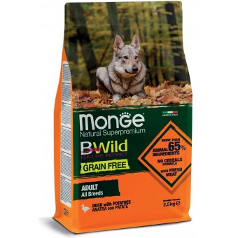 Monge BWild Grain Free Adult All Breeds Anatra con Patate 2.5Kg