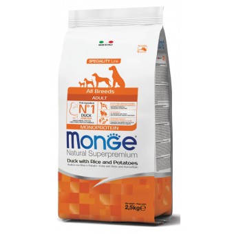 Monge Adult All Breeds Anatra con Riso e Patate 2.5Kg