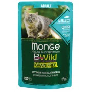 Monge Bwild Grain Free Adult Cat Merluzzo con Gamberetti e Ortaggi 85g