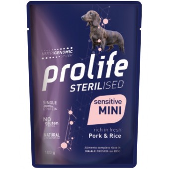Busta Prolife Sterilised Sensitive Adult Mini Pork&Rise 100g