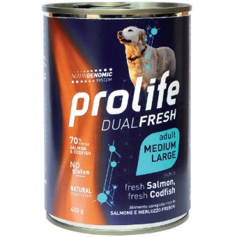 Prolife Dualfresh Adult Medium/Large Salmon&Codfish 400g