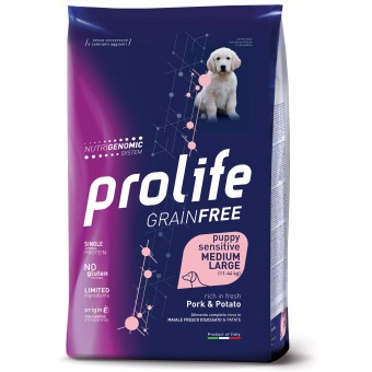 Prolife Grain Free Puppy Sensitive Medium-Large Pork&Potato 10Kg