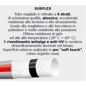 Tubo magliato Surflex 1/2" d.12,5x17 15Mt