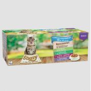 Multipack Stuzzy Bocconcini per gatti sterilizzati con Vitello, Tacchino, Coniglio, Oca e Anatra 48X85g