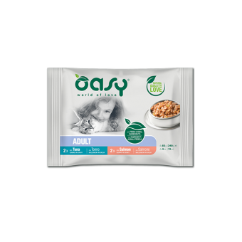 Buste Oasy Gatto Bocconcini in salsa Multipack Fish Selection 4x85g