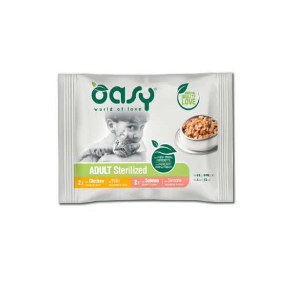 Buste Oasy Gatto Bocconcini in salsa Multipack Sterilized Selection 4x85g