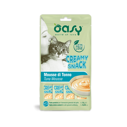 Oasy Creamy Snack Gatto Mousse di Tonno 4X15g