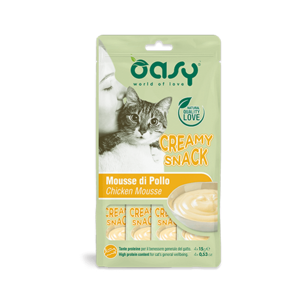 Oasy Creamy Snack Gatto Mousse di Pollo 4X15g
