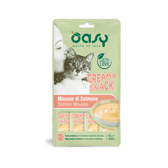 Oasy Creamy Snack Gatto Mousse di Salmone 4X15g