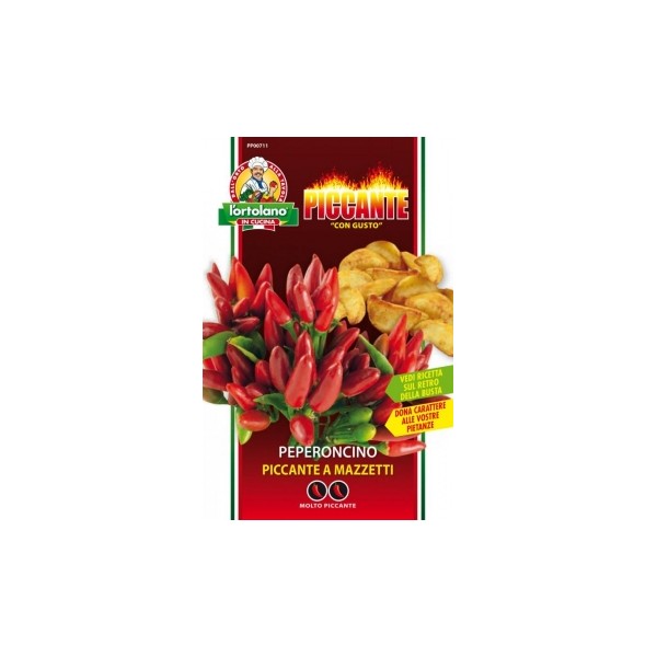 Busta L'Ortolano in Cucina - Piccanti con gusto - Peperoncino Piccante a mazzetti