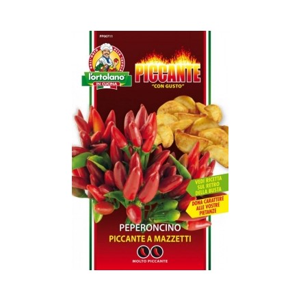 Busta L'Ortolano in Cucina - Piccanti con gusto - Peperoncino Piccante a mazzetti