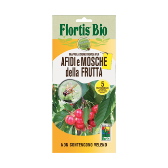 Flortis Trappola Cromotropica color Giallo per Afidi e Mosche della Frutta 5pz