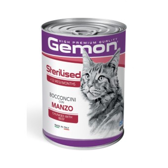 Gemon Cat Sterilised Bocconcini con Manzo 415g