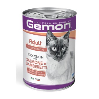 Gemon Cat Bocconcini con Salmone e Gamberetti 415g