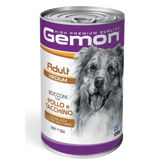 Gemon Dog Adult Medium Bocconi con Pollo e Tacchino 1250g