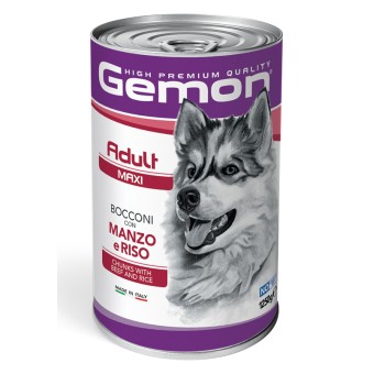 Gemon Dog Adult Maxi Bocconi con Manzo e Riso 1250g