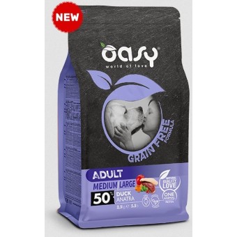 Oasy Adult Medium/Large Grain Free Anatra 12Kg