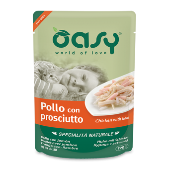 Buste Oasy Gatto Pollo con Prosciutto 70g