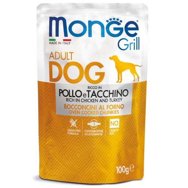 Monge Grill Bocconcini Adult Pollo e Tacchino 100g