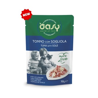 Buste Oasy Gatto More Love Tonno con Sogliola 70g