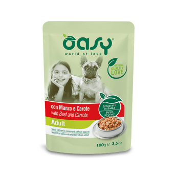 Buste Oasy Cane Straccetti Manzo e Carote 100g