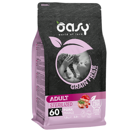 Oasy Cat Adult Grain Free Sterilizzato Maiale 1.5Kg
