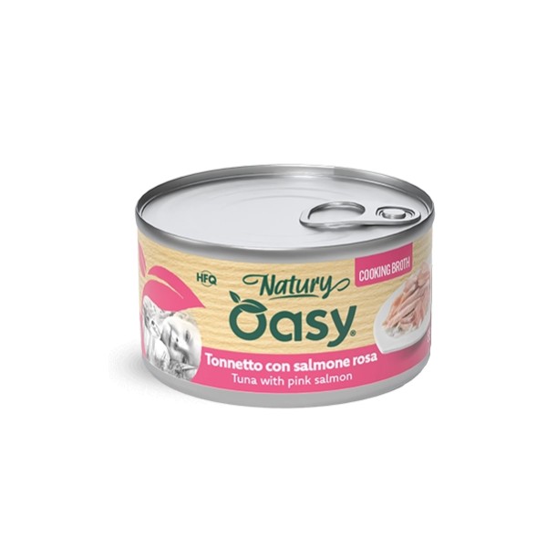 Oasy Natury Brodo di Cottura Tonnetto con Salmone rosa 85g
