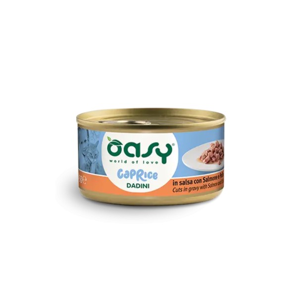 Oasy Caprice Dadini in salsa con Salmone e Pollo 85g
