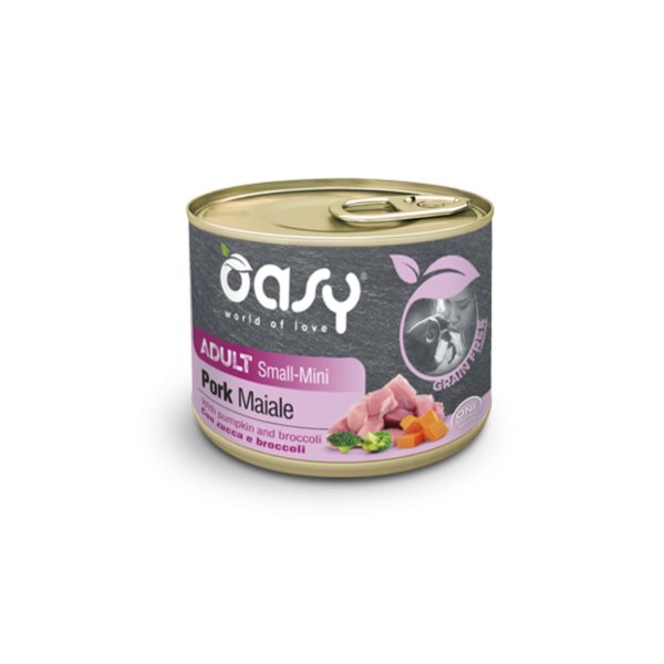 Oasy Grain Free Formula Adult Small/Mini Maiale con zucca e broccoli 200gr
