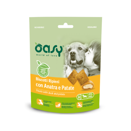 Snack Oasy Biscotti Ripieni con Anatra e Patate 80gr