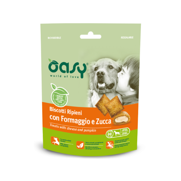 Snack Oasy Biscotti Ripieni con Formaggio e Zucca 80gr