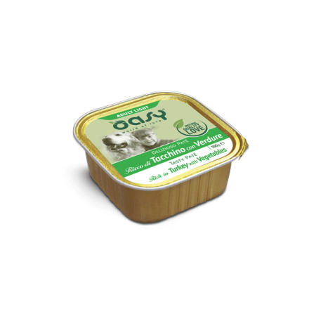 Oasy Patè Adult Light Ricco di Tacchino con Verdure 150g
