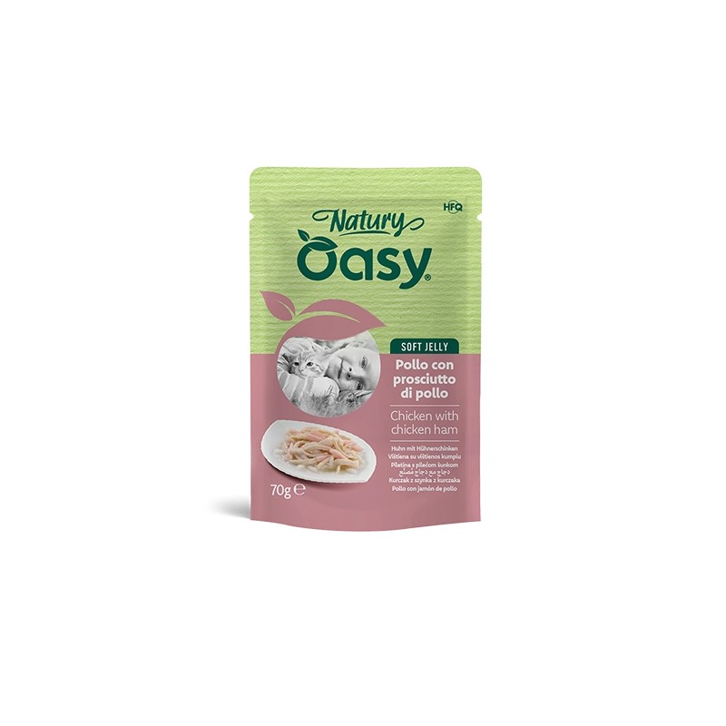 Buste Oasy Gatto Pollo con Prosciutto di pollo 70g Buste Oasy Gatto Pollo con Prosciutto di pollo 70g