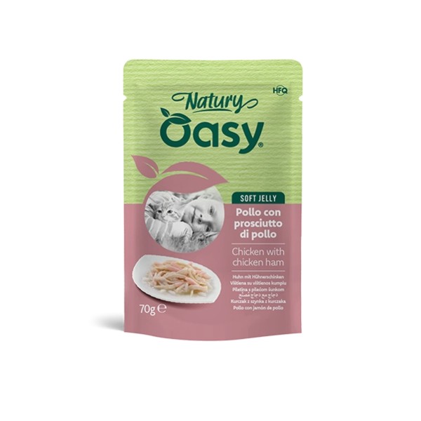 Buste Oasy Gatto Pollo con Prosciutto di pollo 70g Buste Oasy Gatto Pollo con Prosciutto di pollo 70g