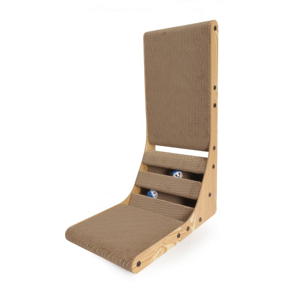 Tiragraffi gioco in cartone con due palline per gatti